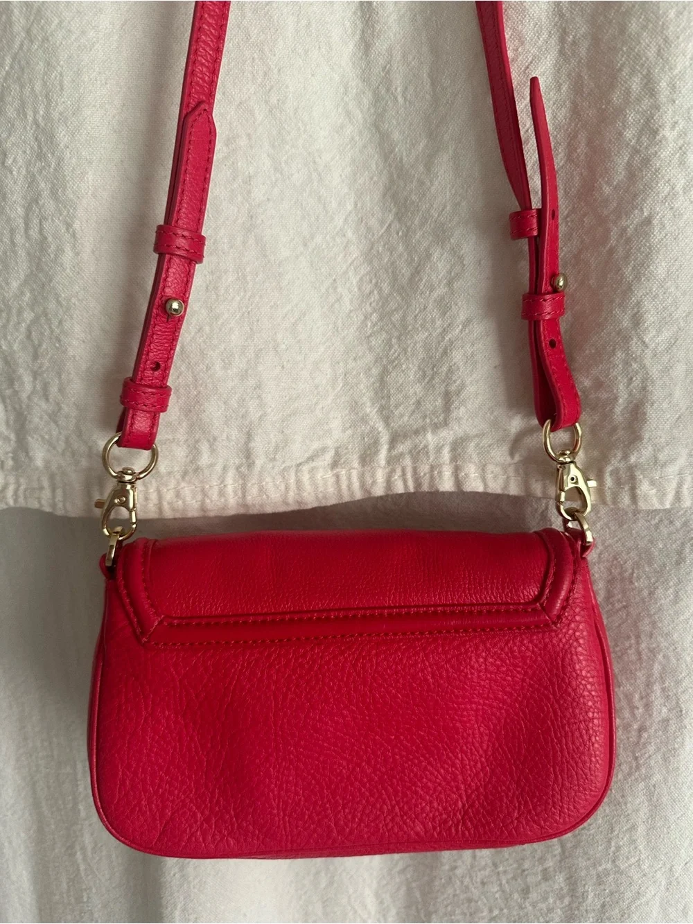 Tory Burch Amanda Mini Leather Crossbody Bag Coral